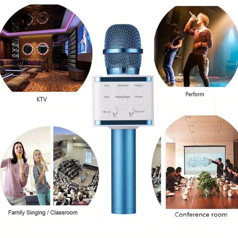 Mic Karaoke V7 Microphone Bluetooth Karaoke Portable Microfon Wireless Wster Smule V7