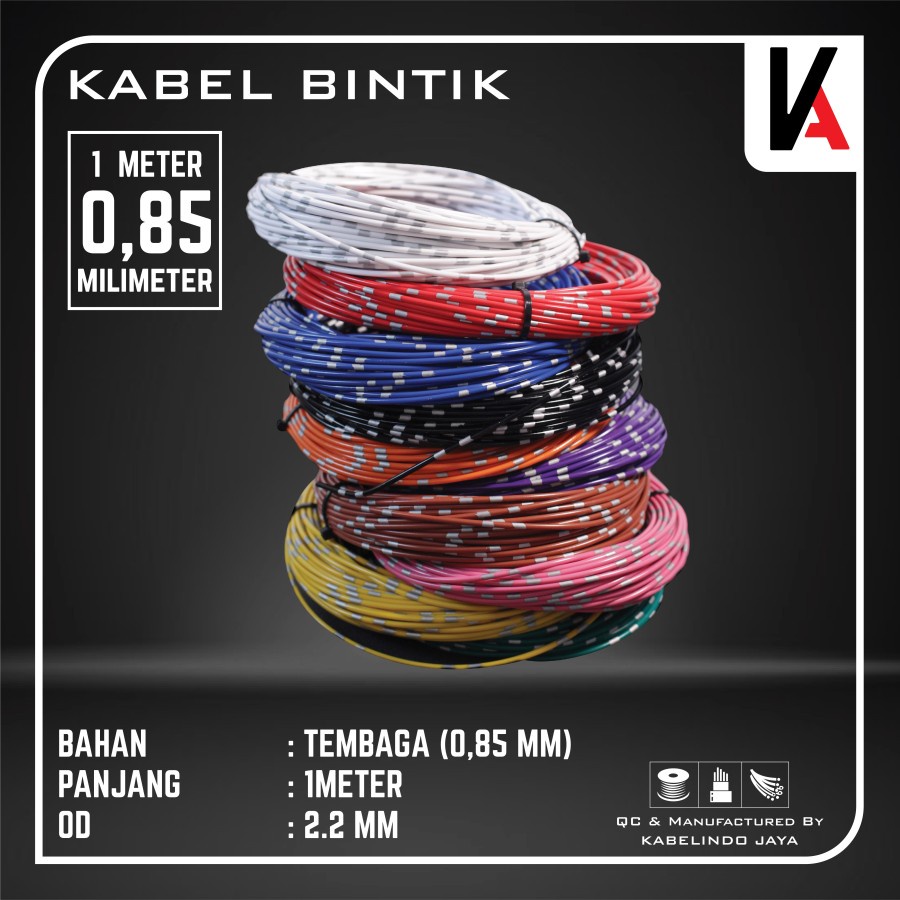 Kabel Bintik AVS 0.85MM x 1M Kabel Otomotif Body Mobil Motor Serabut Tembaga