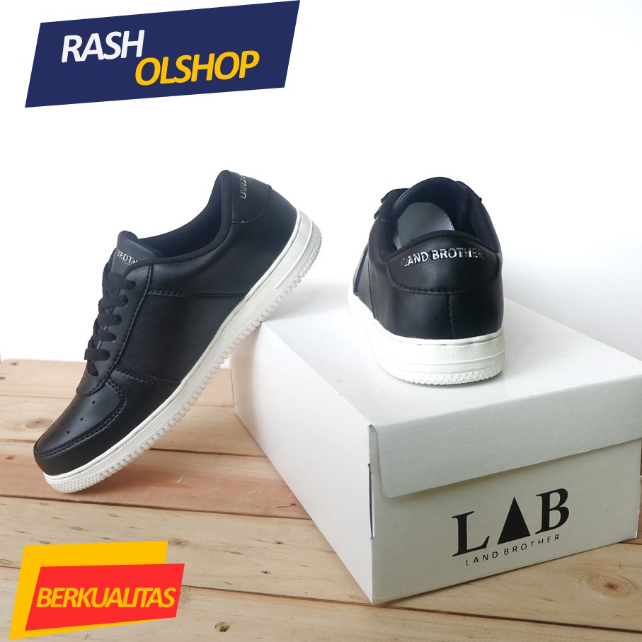 Sepatu Sneakers Pria Original Hitam Sneakes Kasual Low Hole Terbaru