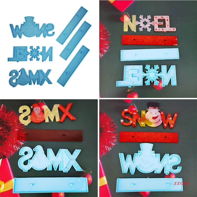 1 Set Cetakan Resin Epoksi Handmade Bahan Silikon Untuk Dekorasi Natal