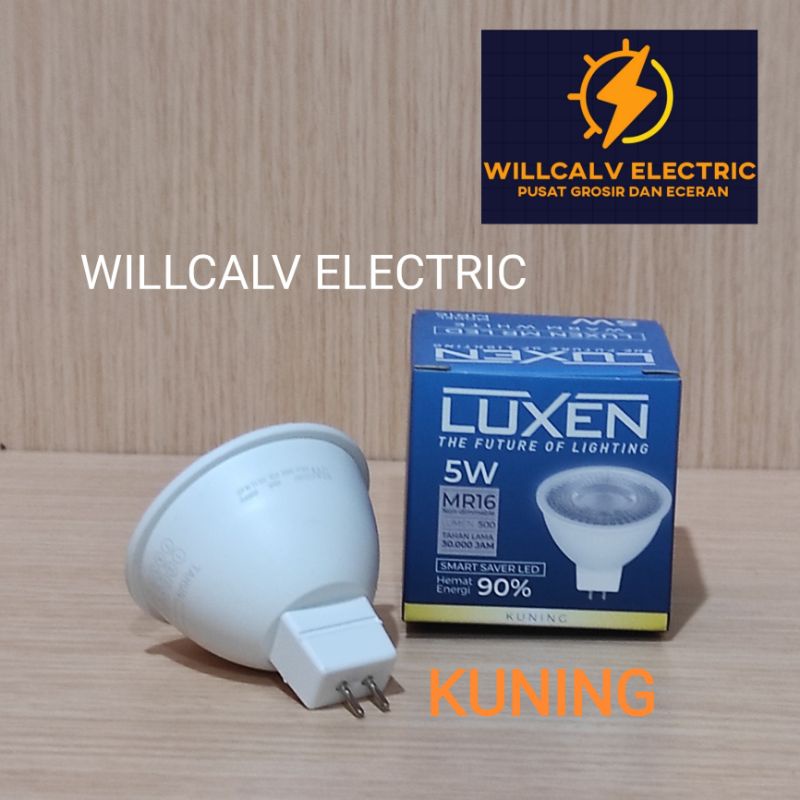 LAMPU LED MR16 LUXEN 3W 5W SPOTLIGHT HALOGEN / LAMPU LUXEN MR16 3W 5W LED HALOGEN Cahaya kuning