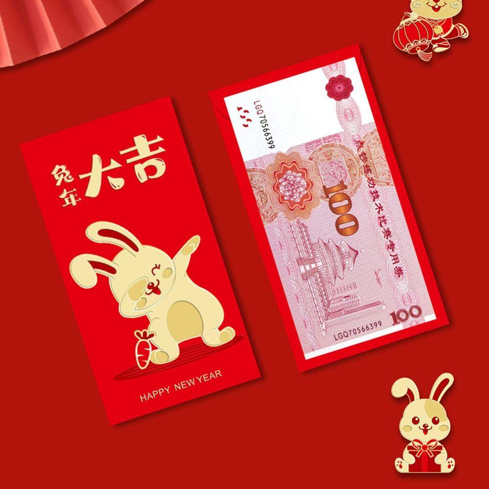 TOP 24pcs Rabbit Red Envelope CNY Spring Festival Birthday Celebration Chinese New Year