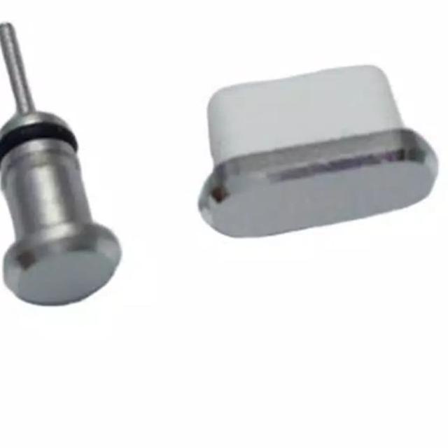 Anti Dust Debu Penutup Port Usb Type C dan Earphone 3.5mm Metal