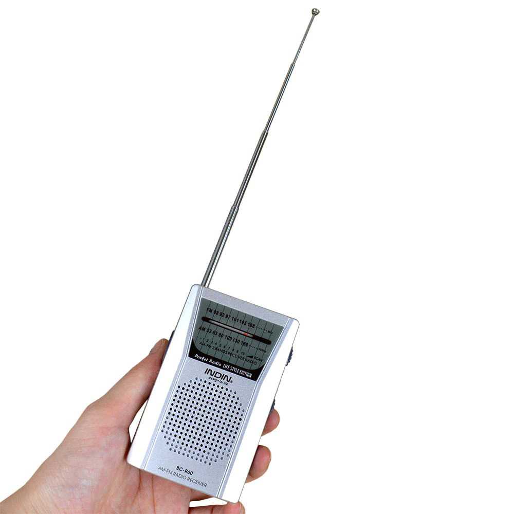 INDIN Radio FM AM Pocket Mini Telescopic Antenna with Speaker - BC-R60 ( Al-Yusi )