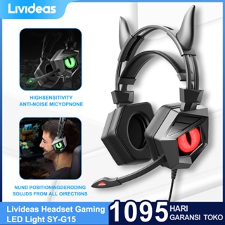 Livideas Headset Gaming LED Light SY-G15 Wired 3.5mm Stereo Bass with LED Light For Computer Laptop