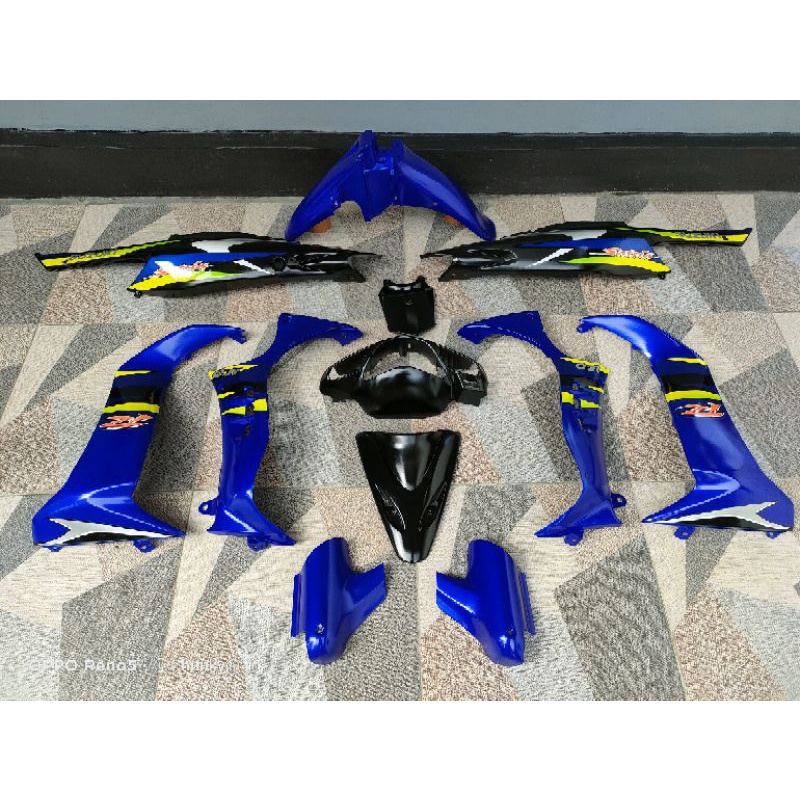 bodi set satria hiu biru hitam original