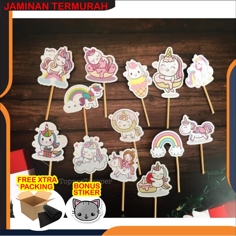 Murah Unicorn Cupcake Topper Birthday / Hiasan Cupcake Keren