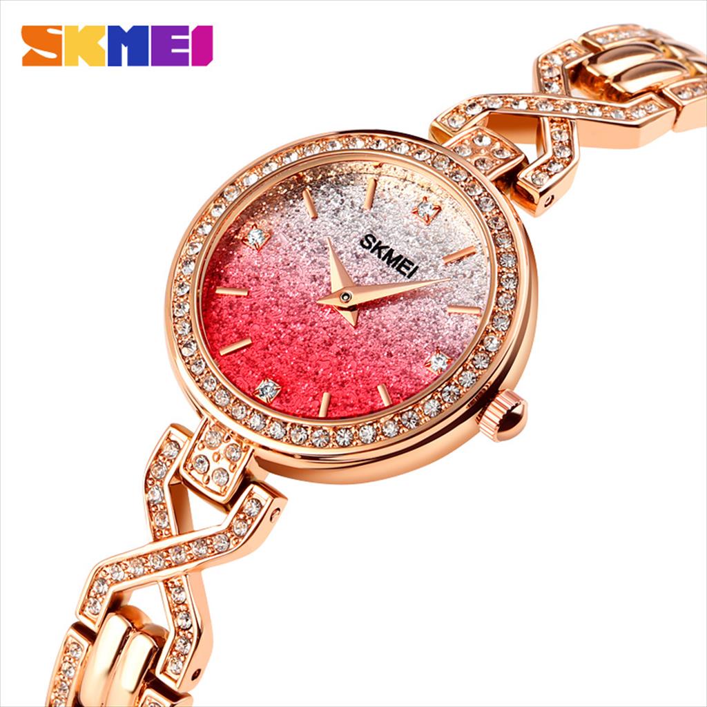 Jam Tangan Wanita SKMEI 2001 Stainless Steel Diamond Original