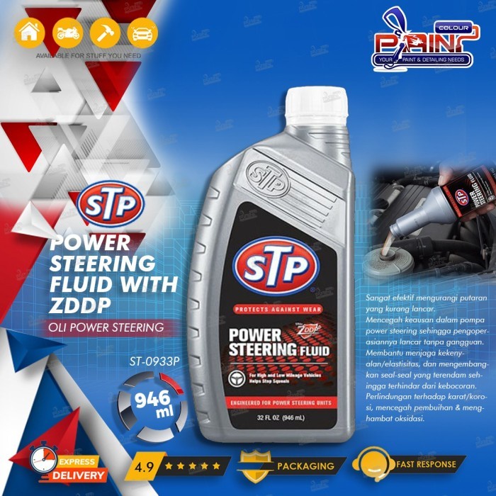 STP Power Steering Fluid 946 ml Putih/Bening Minyak Pelumas Stir Mobil