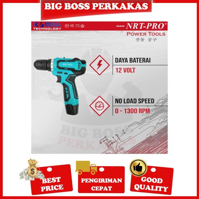 Mesin Bor Cordless Batre Baterai Nrt Pro Dc 330 Set Mesin Bor Cas Nrt