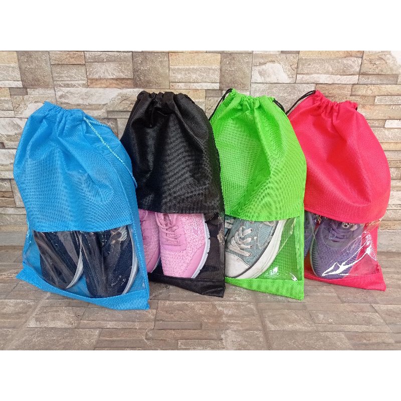 Tas Sepatu Serut Jahit Tebal Mika Gratis Sablon Nama