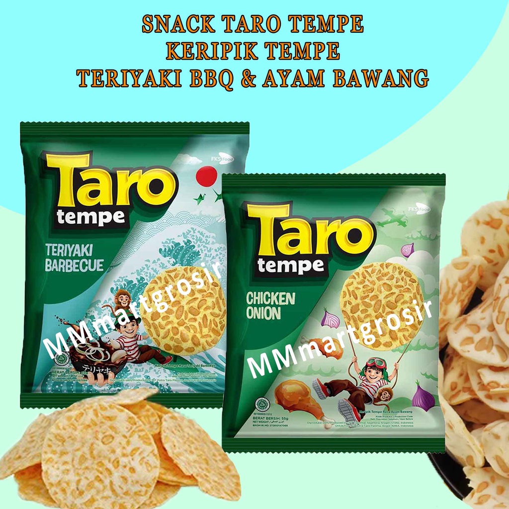 Taro / Snack Tempe / Keripik Tempe / Rasa Teriyaki BBQ &amp; Chicken Onion 55g