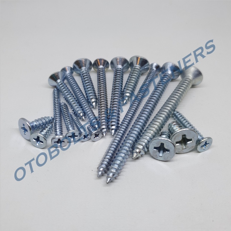 [PAKET 100PCS] Skrup FAB #8 x 1 / Tapping Screw KEPALA RATA