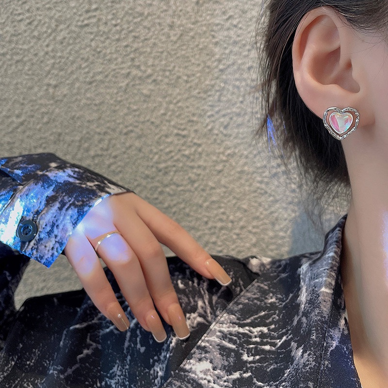 Anting Tusuk Sterling silver 925 Desain Hati Simple Mewah Elegan Untuk Wanita