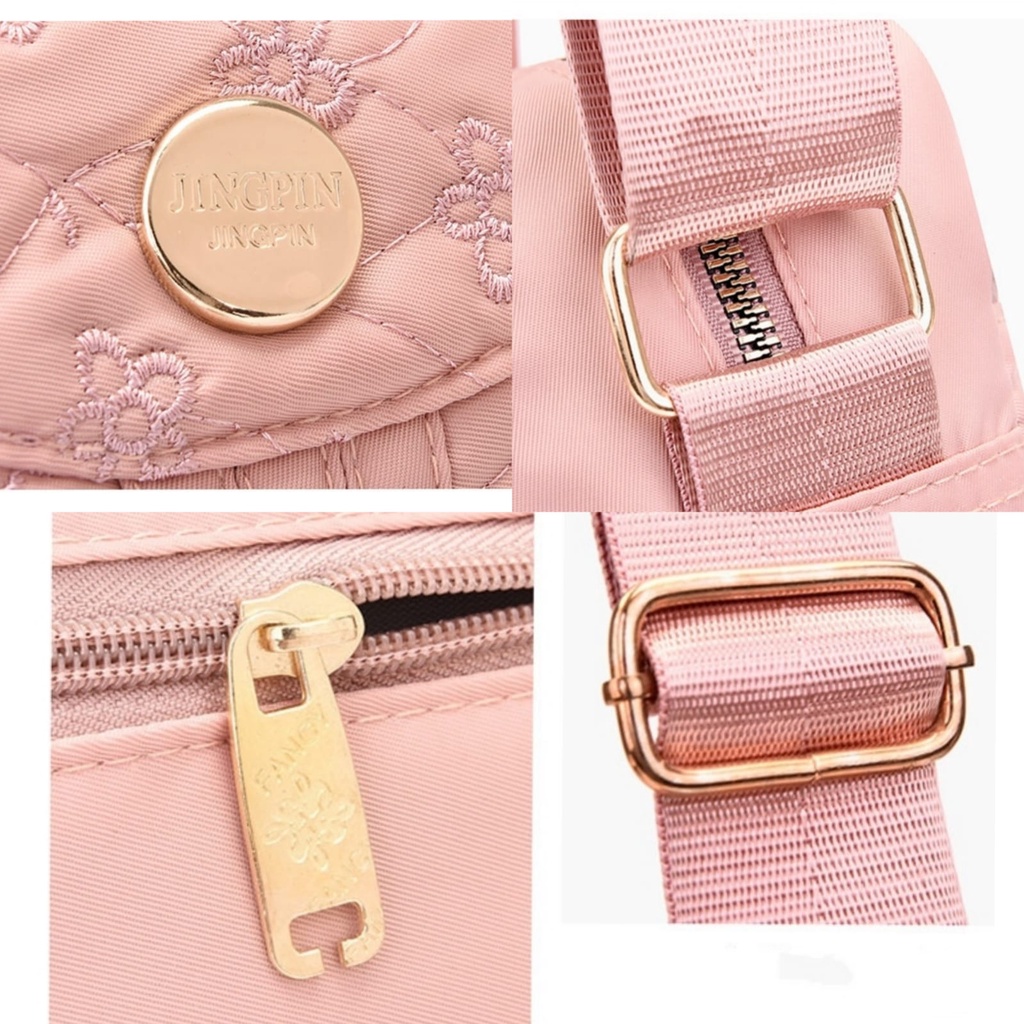 TAS SELEMPANG WANITA IMPORT BORDIR BUNGA KANVAS MULLEN PREMIUM SLINGBAG KOREA BAHU SHOULDER BAG CEWEK MURAH FASHION BATAM BRANDED KEKINIAN REMAJA SIMPLE CASUAL