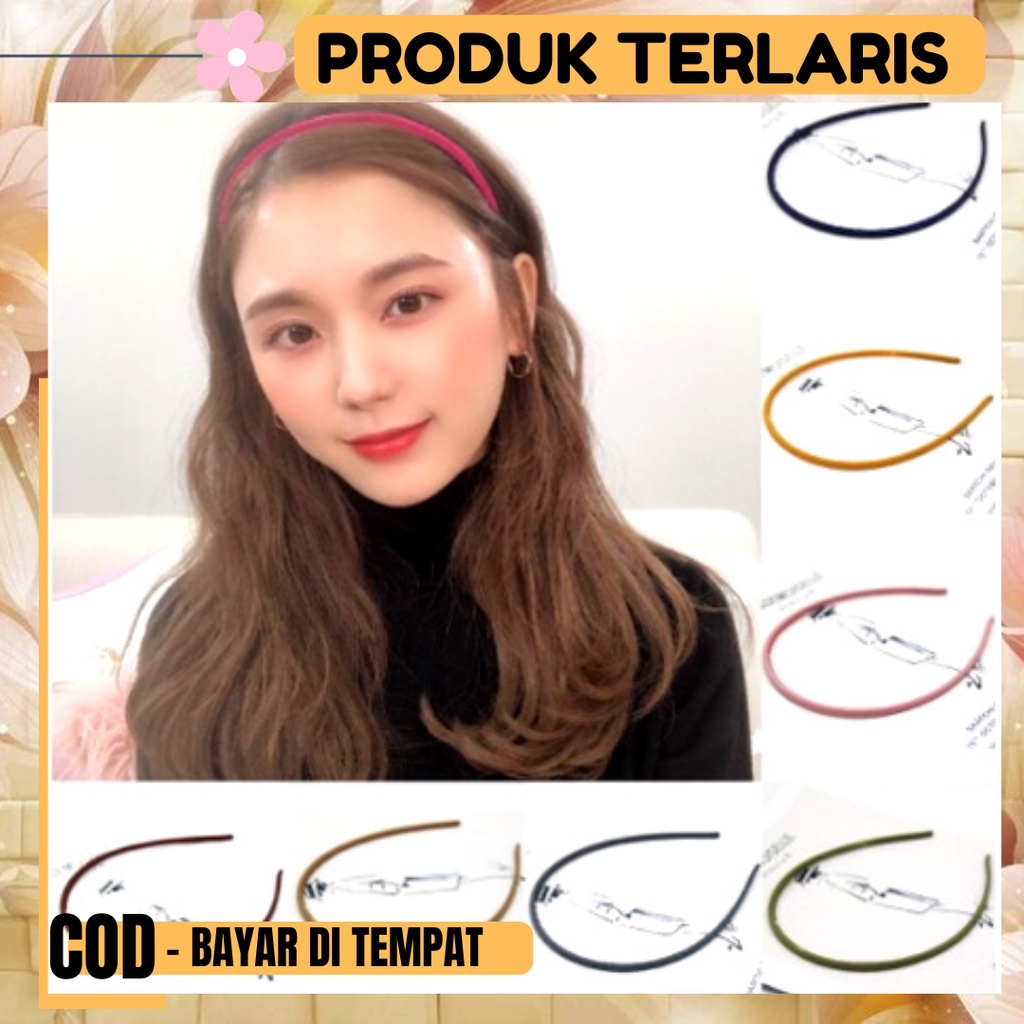 Bando Doff Lidi KOREA WARNA RANDOM SIMPEL Polos / Bando Polos Bandana Aksesoris Rambut Wanita Tokopelanginicer