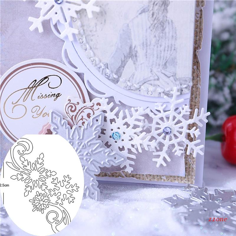 Cetakan Stensil Cutting Dies Motif Snowflake Natal Bahan Metal Untuk Scrapbook / Craft DIY