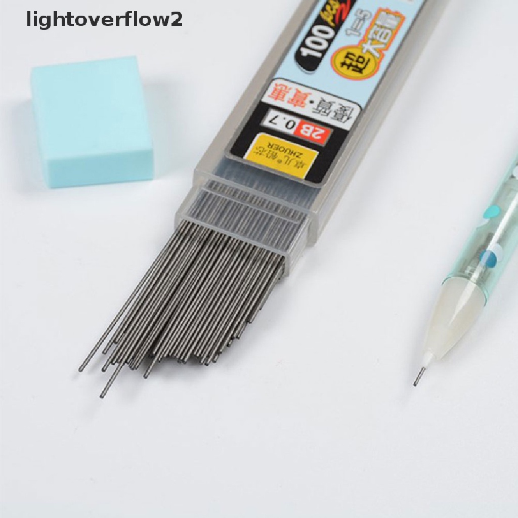 (lightoverflow2) 100pcs / Kotak Pensil Mekanik Otomatis 2B Bahan Grafit