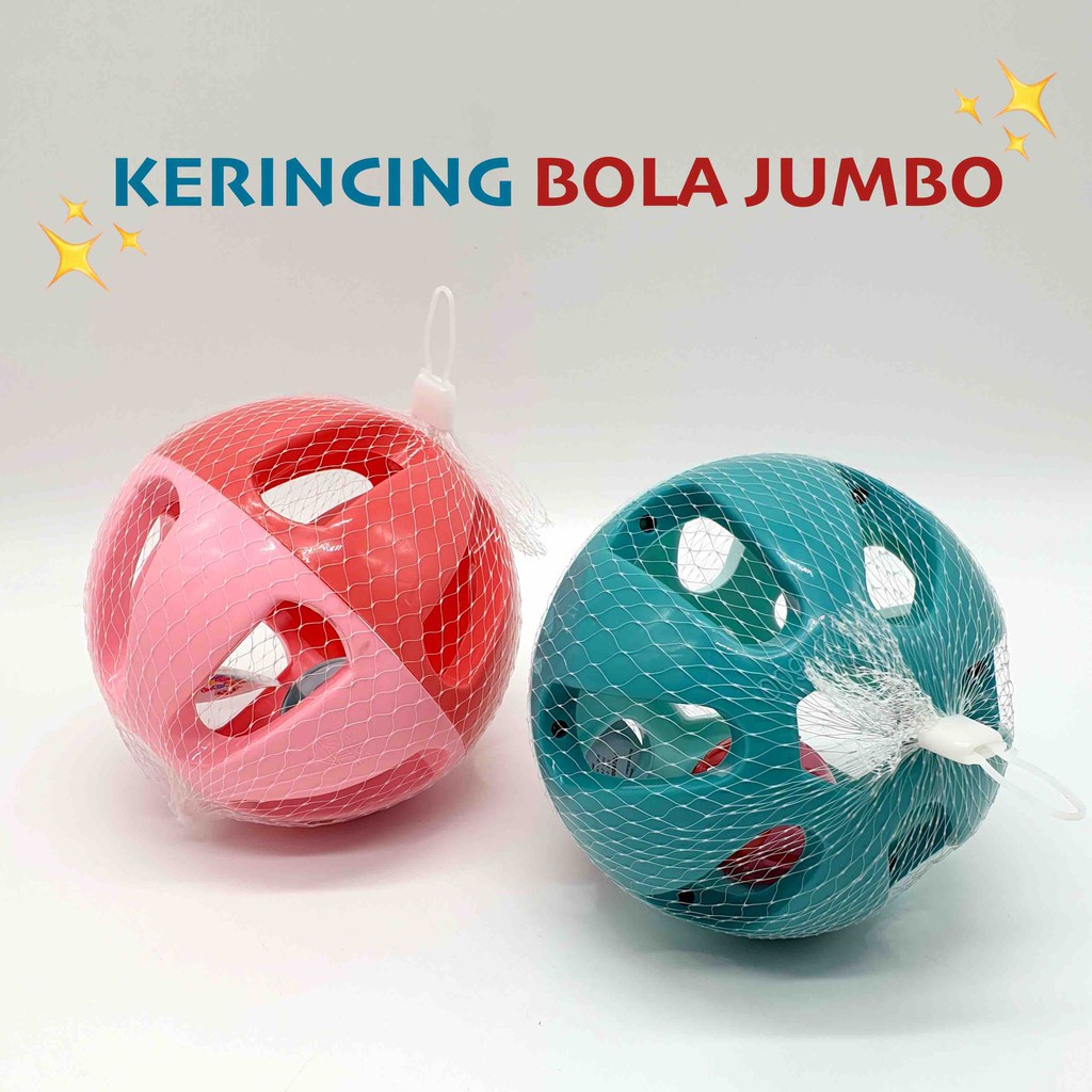 Rattle Ball Besar Mainan Bola Kerincing Jumbo Diameter 13 cm Mainan Anak Bayi Merangkak - JM-BK