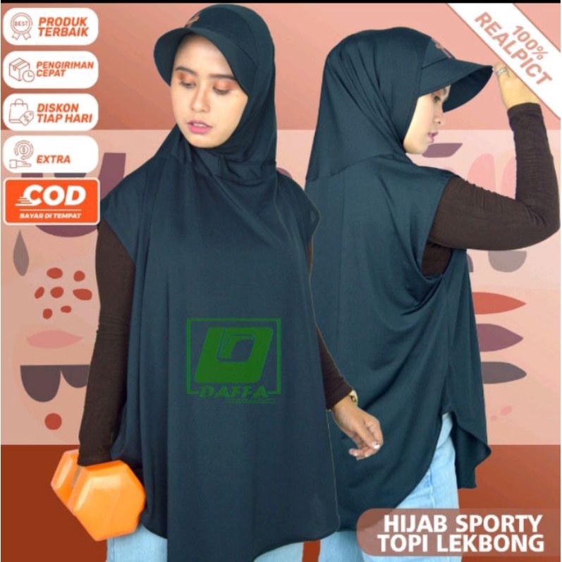 DAFFA moeslem/Hijab Topi Jersey terusan/hijab rompi/Kerudung olahraga volly senam lari/Hijab Topi Ol