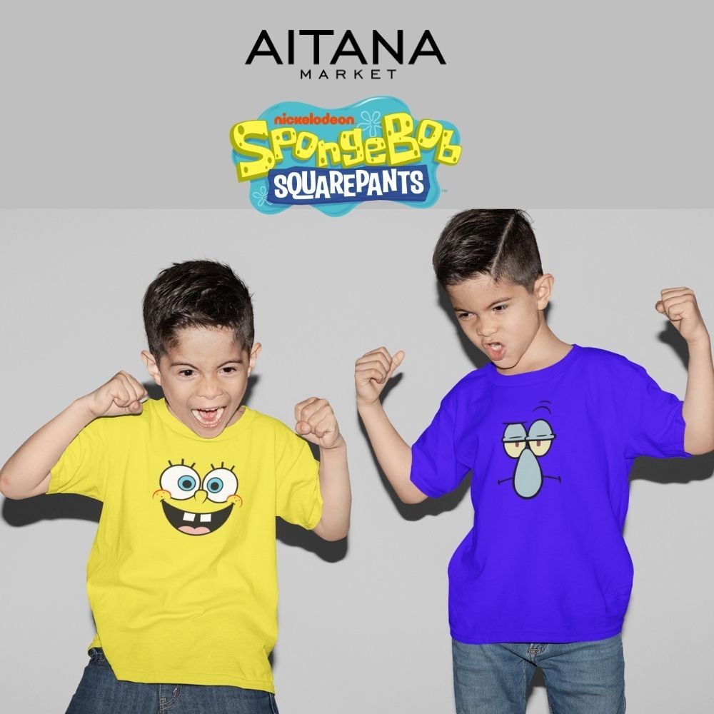 Baju Kaos SponsBob Spongebob Untuk Bayi dan Anak Bahan Katun Combed 30s Lembut Dan Nyaman DIpakai