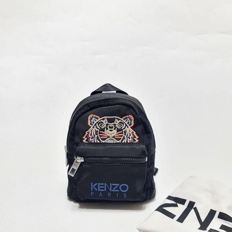 KENZ* BEBEBOO MINI TIGER CANVAS BACKPACK BLACK BROWN