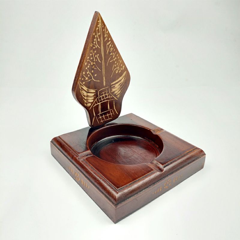 ASBAK UNIK BENTUK WAYANG KAYU JATI ASLI