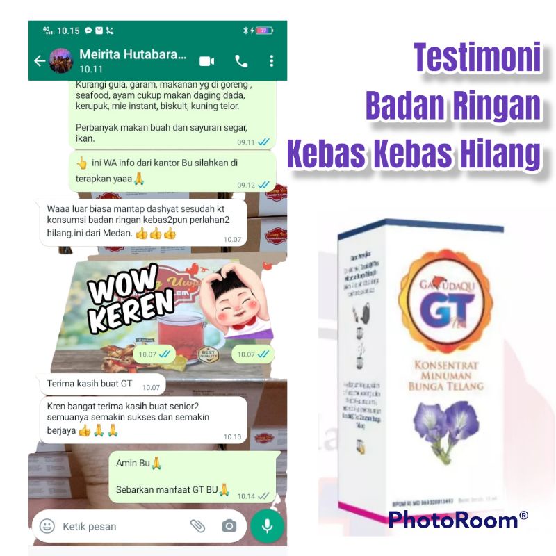 Konsentrat Minuman Bunga Telang 15 ml 300 tetes Original Garudaqu GT