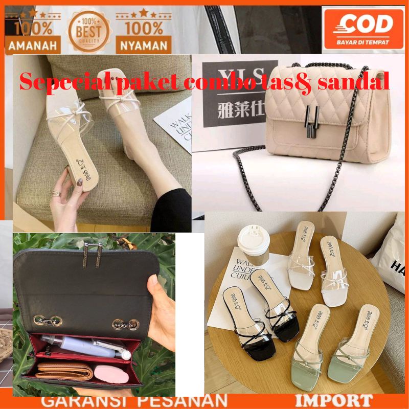 [[ free dus box]] paket tas&amp; sendal terbaru 2022 model kekinian murah