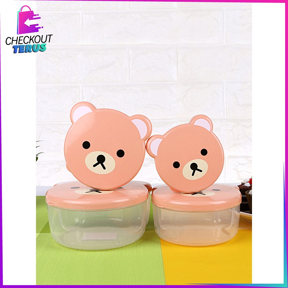 CT C704 Kotak Bekal Motif Beruang 4IN1 Container Lunch Box Wadah Tempat Makanan Food Grade Storage Box