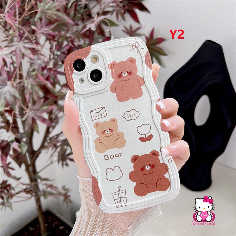 Soft Case Motif Kartun Beruang Kecil Tahan Banting Untuk iPhone 11 12 13 14 Pro MAX 7 8 Plus XR 6 6s 14 Plus X XS MAX SE 2020