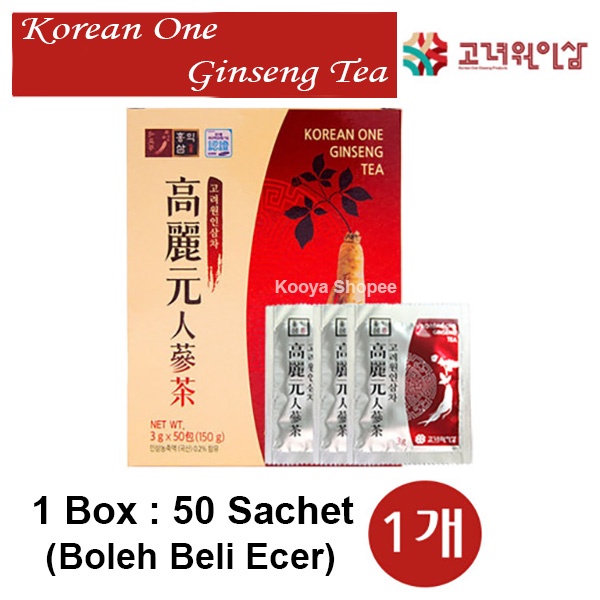 

Goryeo Korean One Ginseng Tea Ecer 1 Sachet Teh Ginseng Korea