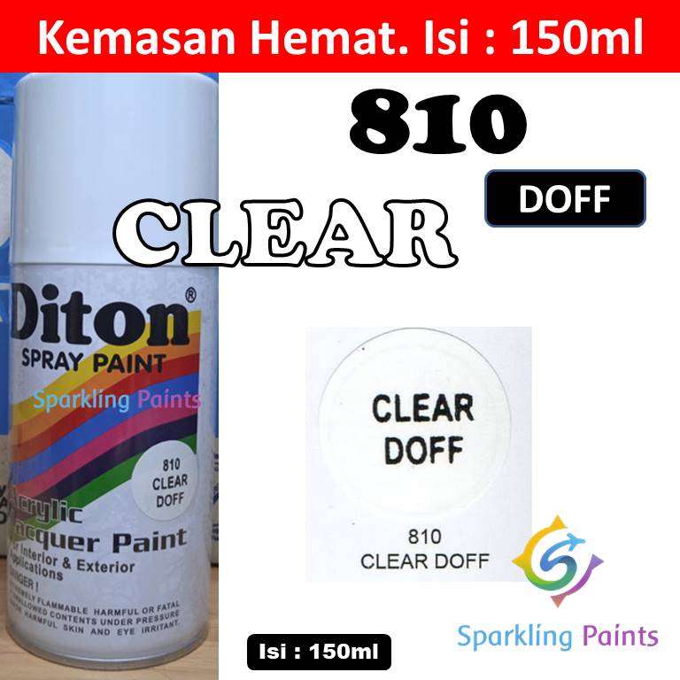 Pilox Diton Clear Doff 810 150ml Ekonomi Ekonomis Hemat Kaleng kecil Warna Vernis Dop Matte Pilok Sepeda Motor Mobil Velg Mesin