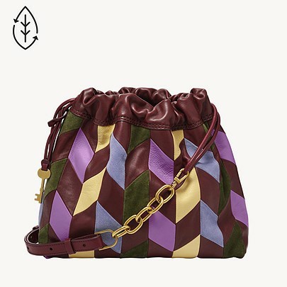 FOSSIL GIGI SHOULDER BAG PATCHWORK ZB1632186 / GREEN MULTI STRIPE