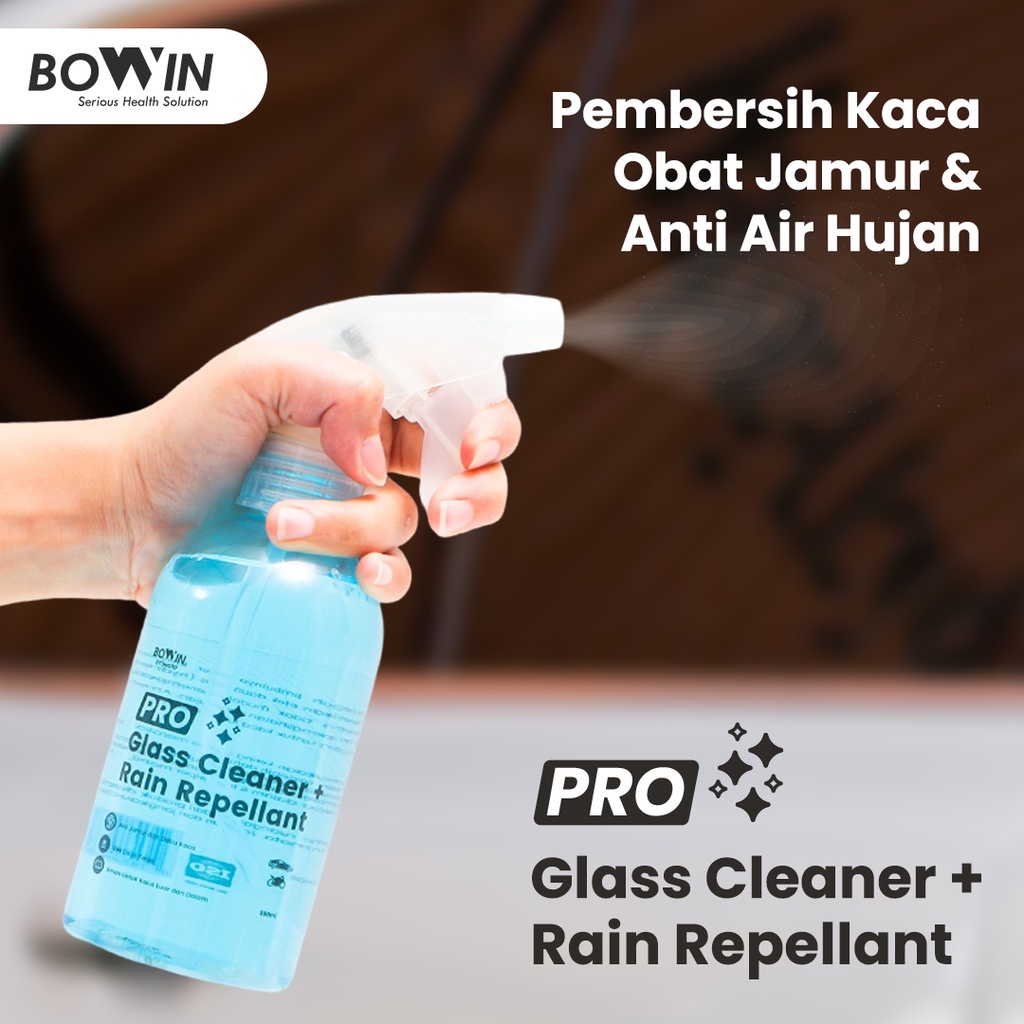 Bowin Glass Cleaner &amp; Rain Repellant (Pembersih Kaca, Obat Anti Jamur &amp; Air Hujan)