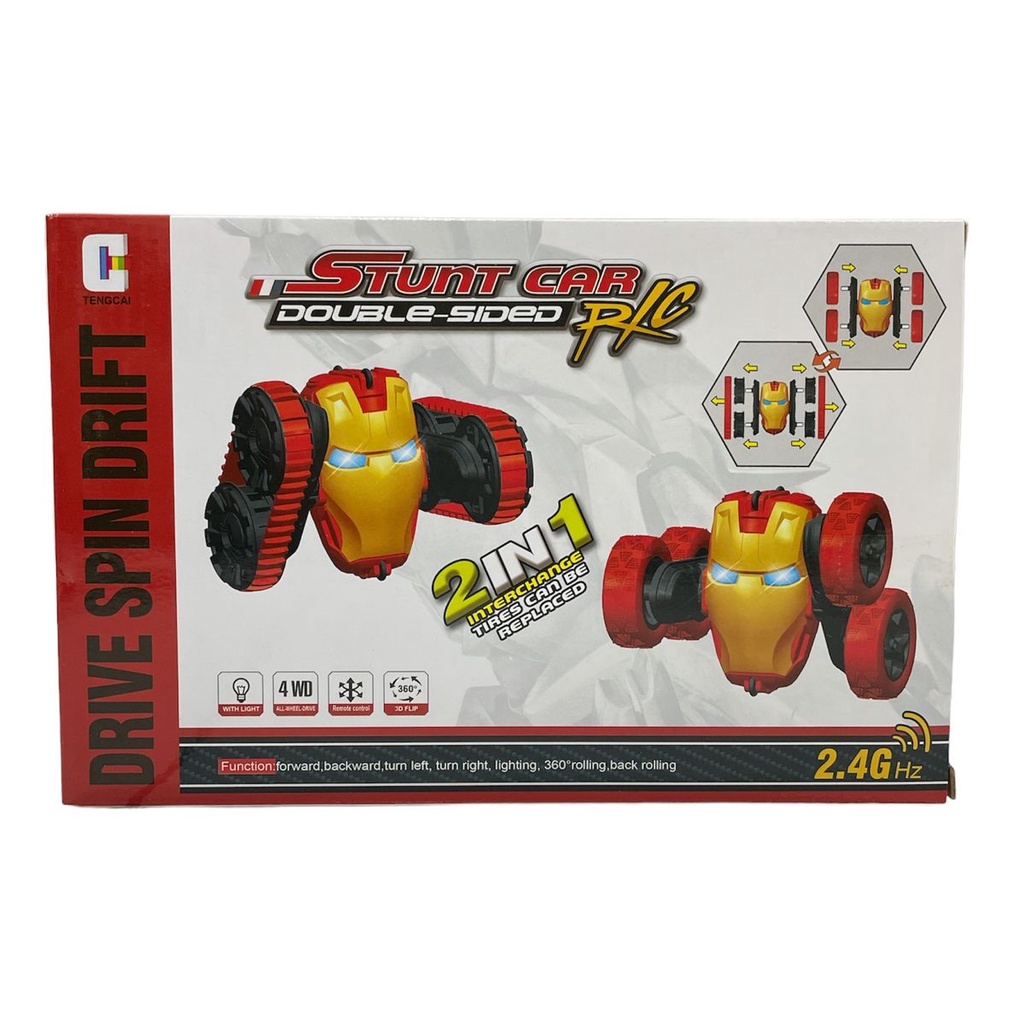 Mainan Anak RC STUNT CAR IRON MAN Remote Control Double Sided Stunt