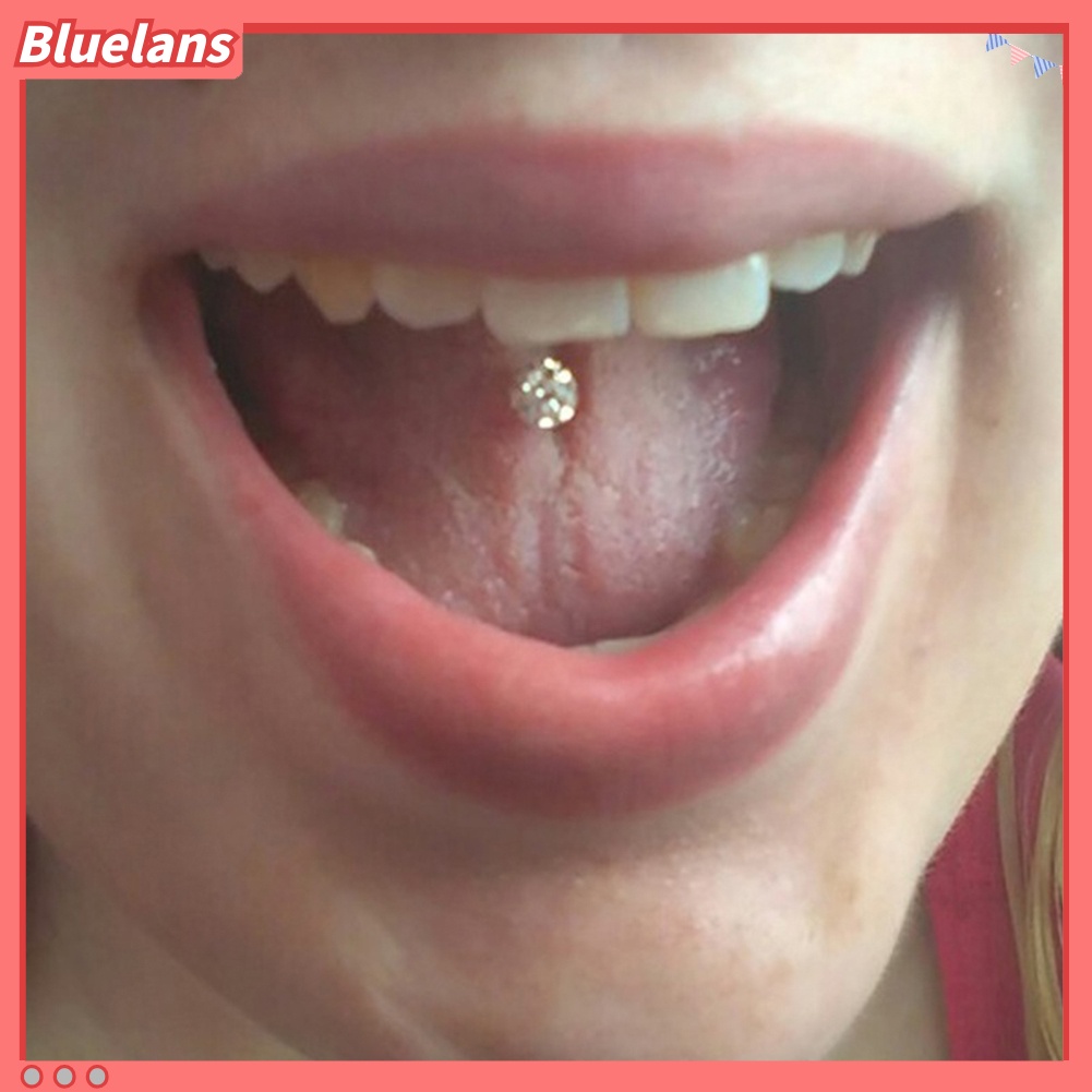 Bluelans Women Rhinestone Tongue Nose Nipple Ring Stud Earrings Body Piercing Jewelry