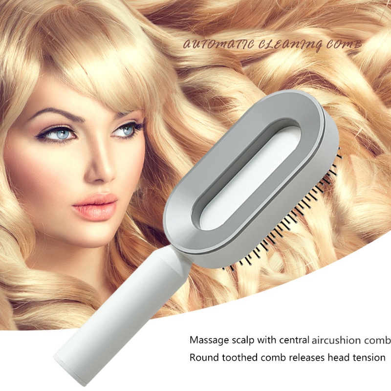 1 Pc Sisir Pijat Kulit Kepala Anti Statis Model Tekan Otomatis Untuk Alat Tata Rambut