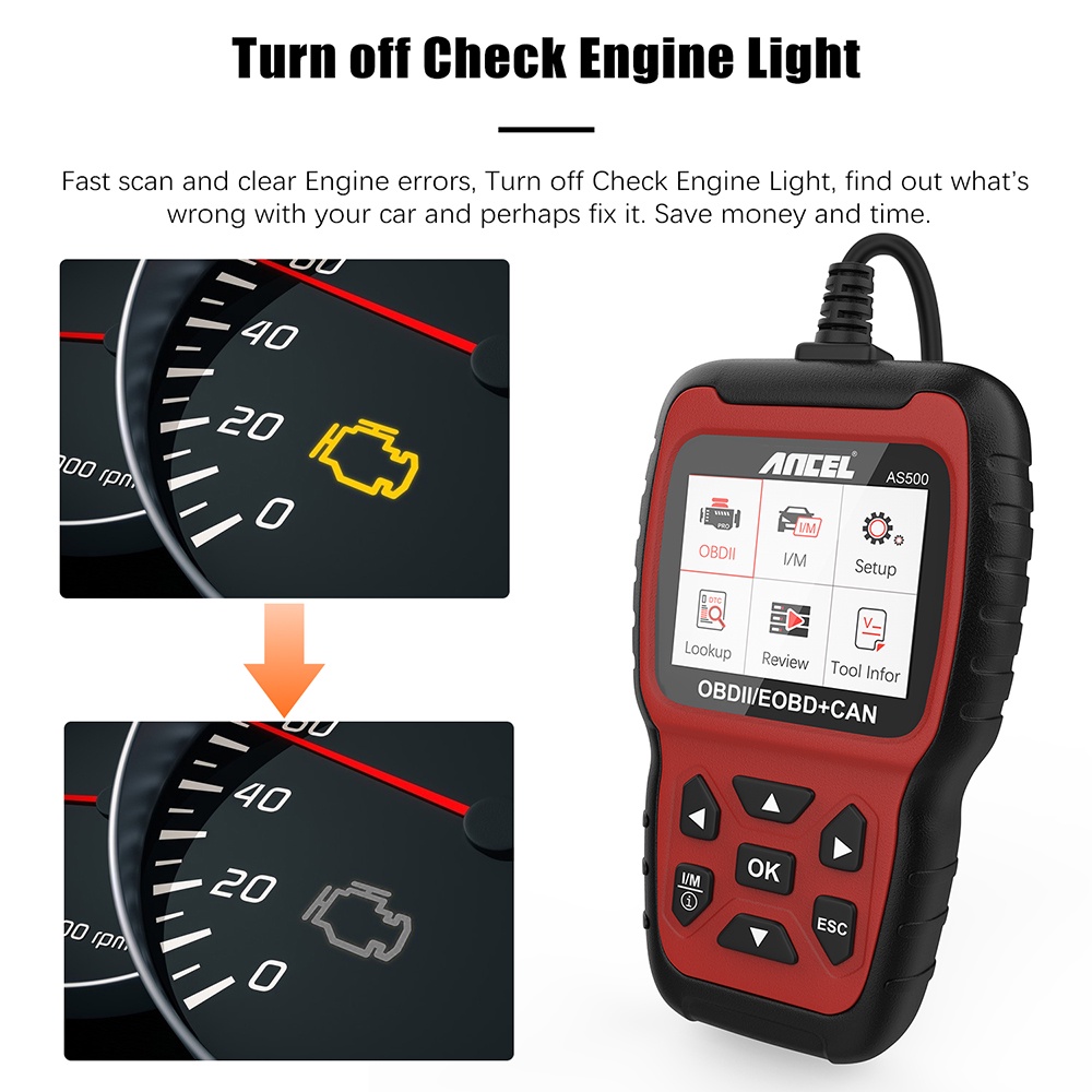 ANCEL AS500 Obd2 Scanner Odb2 Car Diagnostic Tool OBDII Car Scanner Obd Car Diagnostic Scanner Free Update