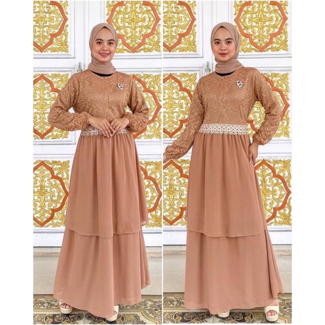 PB Prilly Busan - AREESHA GAMIS MALAYSIA BRUKAT RENDA - MALAY DRESS - MAXYDRESS MELAYU -  DRESS PESTA