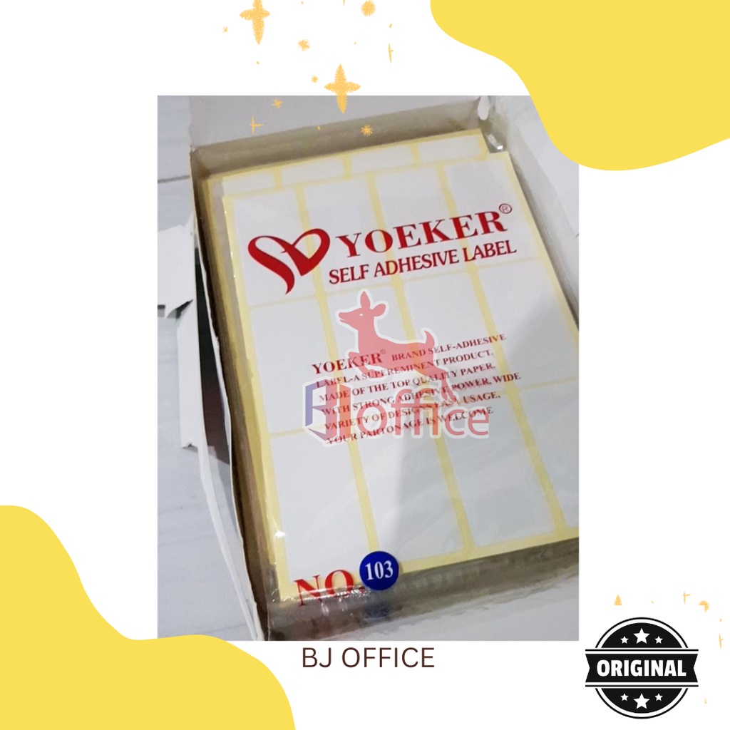 

Yoeker Label Undangan 103 32 × 64mm Isi 10 Lembar Warna Putih