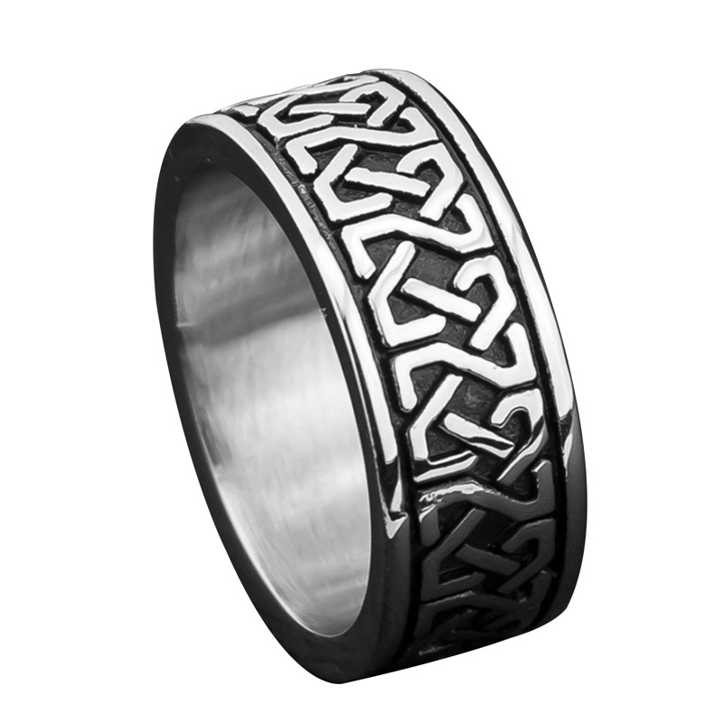 Fancyqube Fancycube Cincin Bahan Alloy Motif Ukir Gaya Vintage Punk Untuk Pria