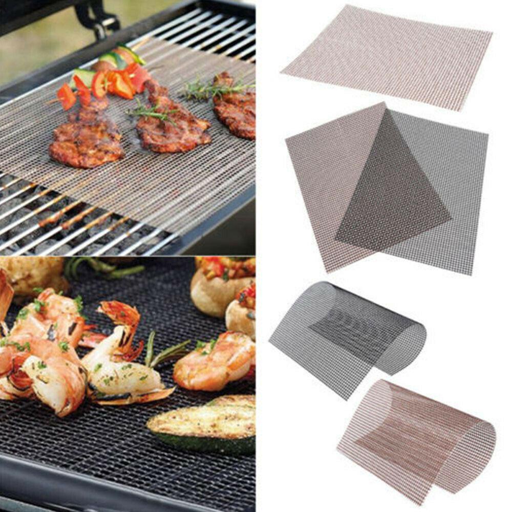 Quinton BBQ Aksesoris Alat Dapur Anti Lengket Keamanan Tinggi Reusable Bentuk Grid Tahan Panas Memanggang Tikar