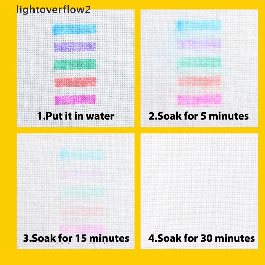 (lightoverflow2) 10pcs / Set Pena Tinta Larut Dalam Air Untuk Perlengkapan Jahit / Cross Stitch (ID)