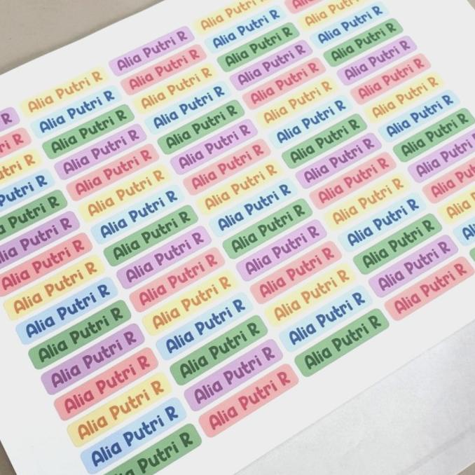 

Stiker label nama untuk di baju kain permanent