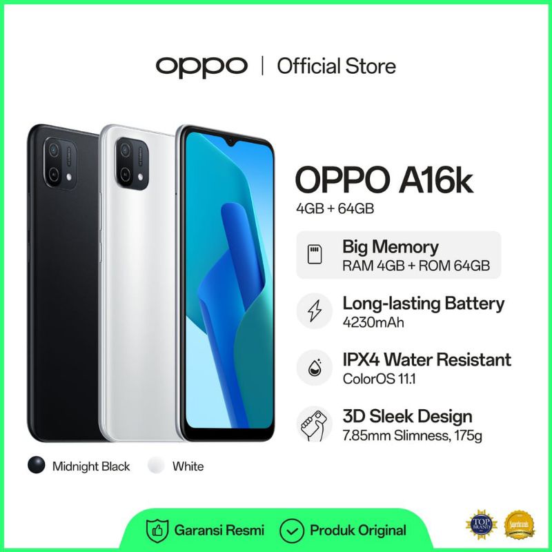OPPO A16K RAM 4/64 Garansi Resmi OPPO
