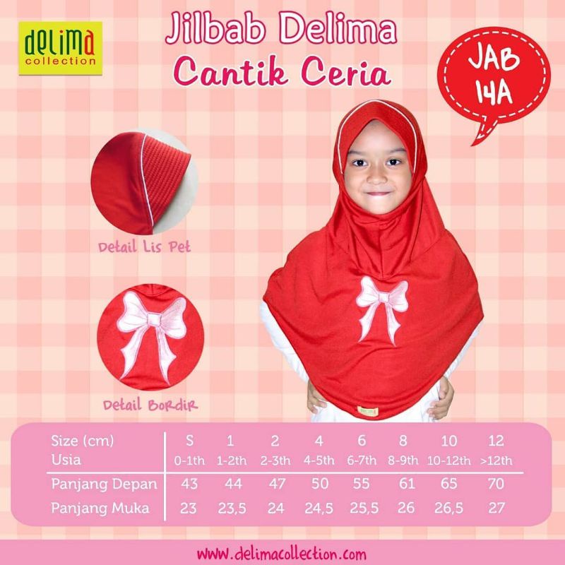 Hijab Anak bordir Delima Collection original 100%