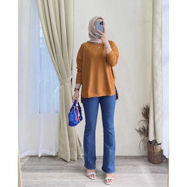 1100 atasan blouse wanita kaos knitted hanover merk clarke