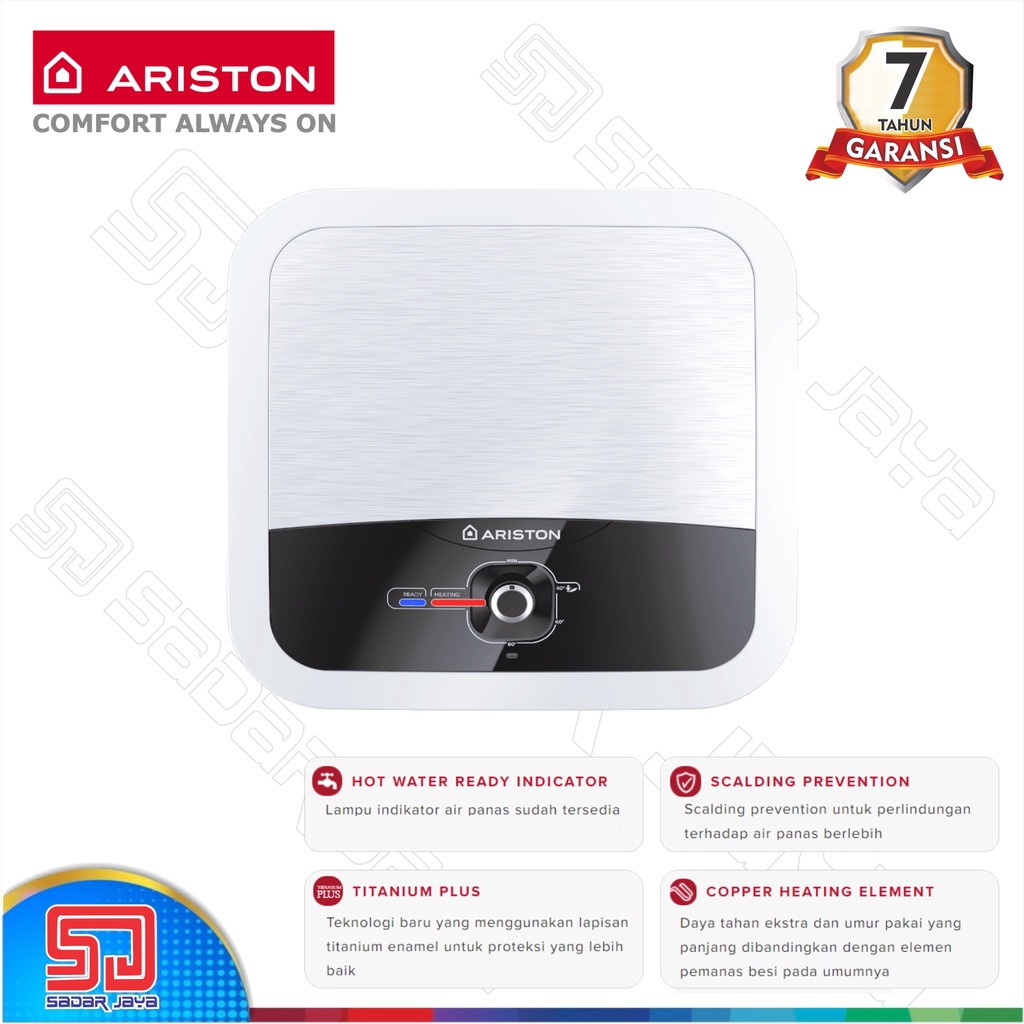 Ariston Andris 2 AN2 RS 15 liter 350 watt Water Heater Pemanas Air Mandi