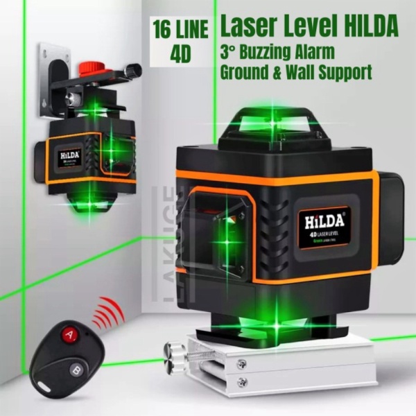 

Dijual Laser level HILDA Mesin Self Leveling Laser 4D 16 Point Laser Remote - Orange Limited